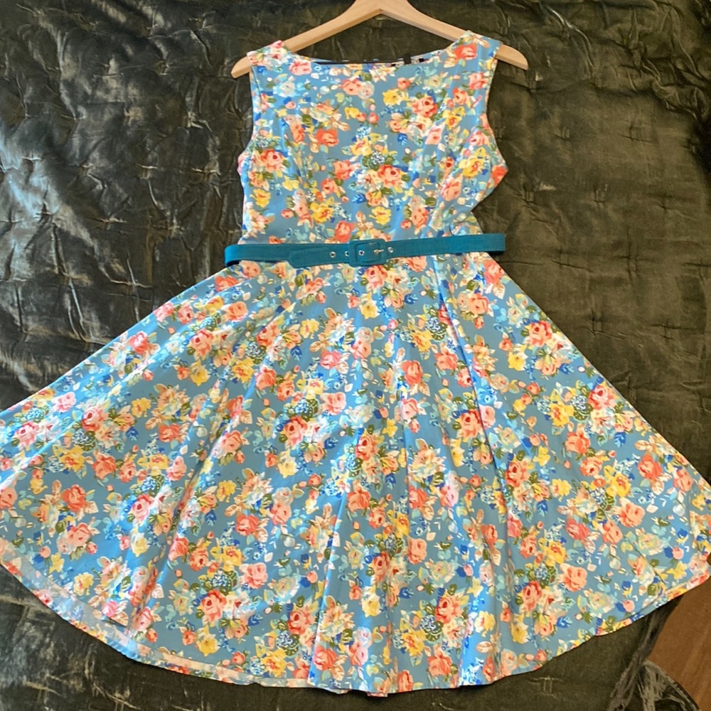 Blue Floral Dress from Dollz & Dames